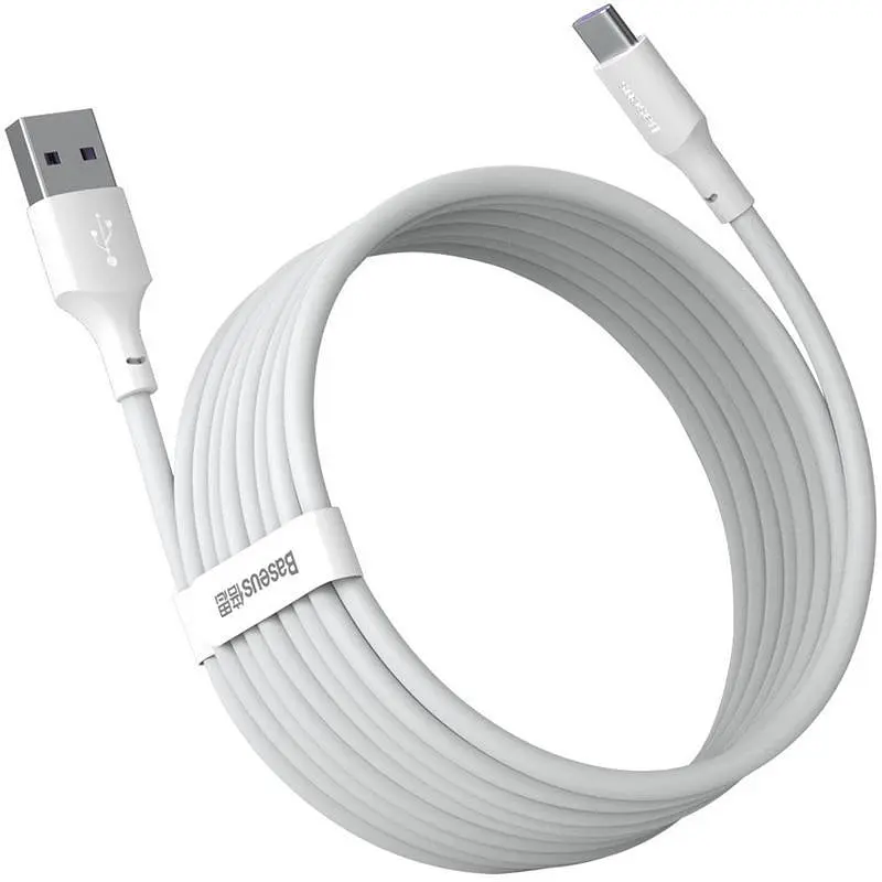 Кабель Baseus Simple Wisdom Cable USB to Type-C Kit 5A 1.5m 2PCS-Set TZCATZJ-02 White - фото 2