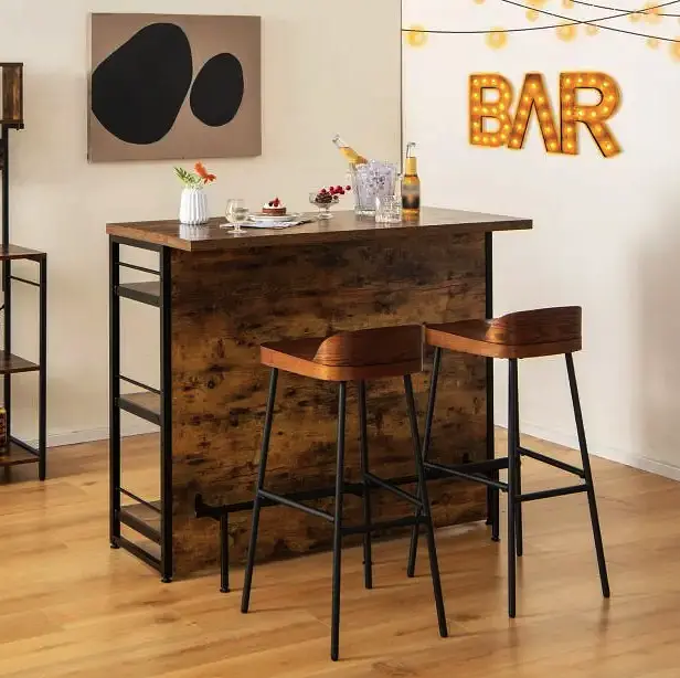 Тумба Costway Dent двосторонній домашній бар в стилі Loft - фото 4