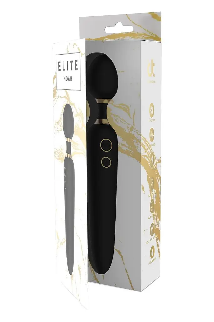 Вібромасажер Dreamtoys Elite Dual Wand Vibe, 23 см (чорний) - фото 5