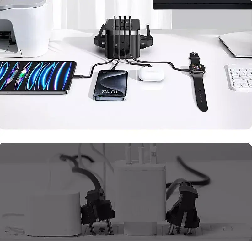 Мережевий зарядний пристрій Baseus Power Combo Cube Power Strip 3AC+2USB+2Type-C 30W 1.5m  E00066400117-00 Black - фото 9