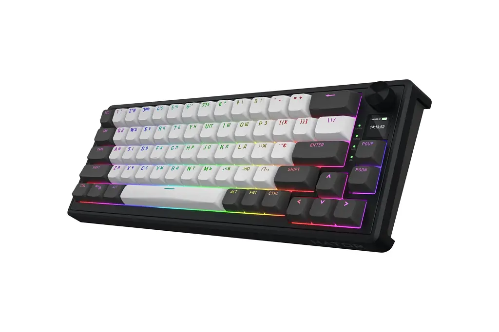 Клавіатура Hator Skyfall 65 Pro Aurum Vanila Silent RGB Wireless/Bluetooth/USB UA Grey/Black (HTK4160UA) - фото 3