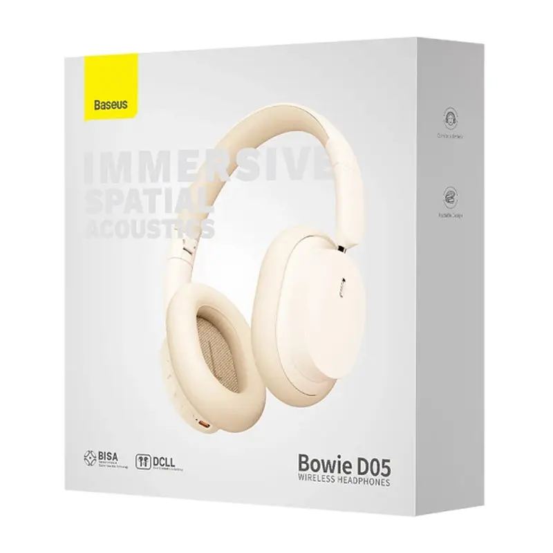 Накладные беспроводные наушники Baseus Bowie D05 Wireless Headphones (NGTD02021) Creamy-white - фото 5