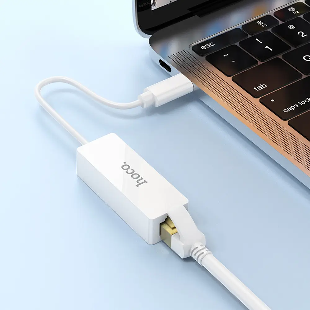 Перехідник адаптер Hoco UA22 Ethernet - Usb-C (RJ45 to Type-C) - фото 2