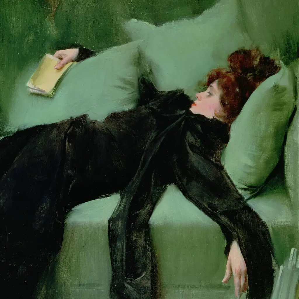 Інтер'єрна картина Юна декадентка, Рамон Касас, Ramon Casas, Decadent Girl, інтер'єрний декор, 60×75 см (id6603) - фото 3