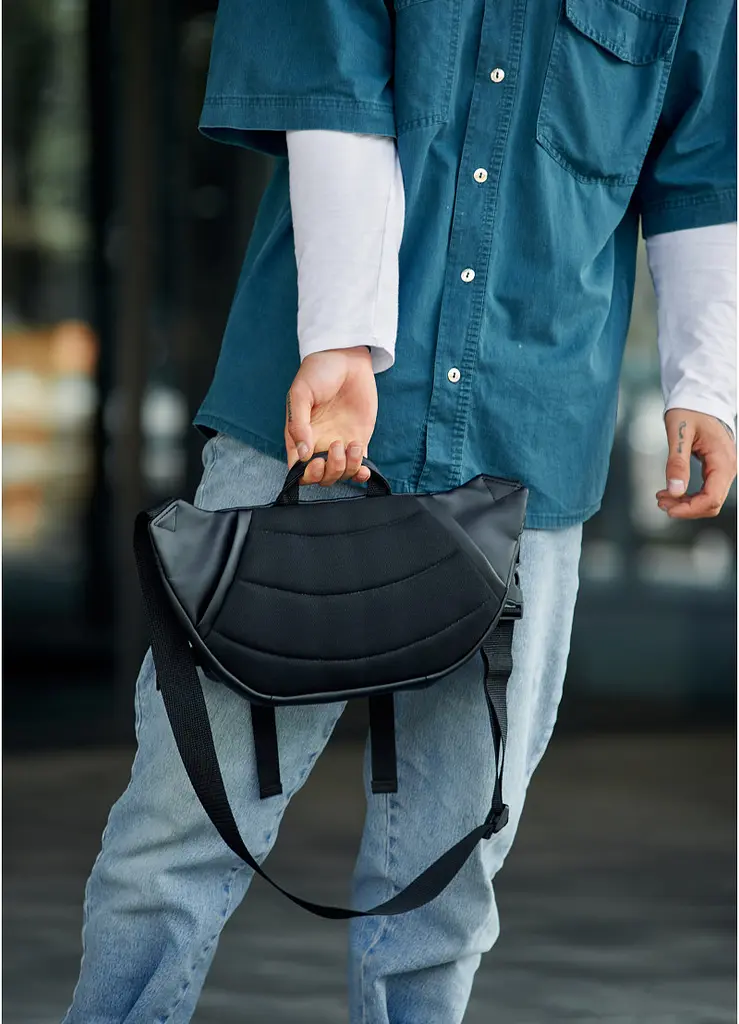 Чоловіча сумка бананка Sambag Dynamicdart чорно-помаранчева 38 × 21 × 7 см (80411129m) - фото 10