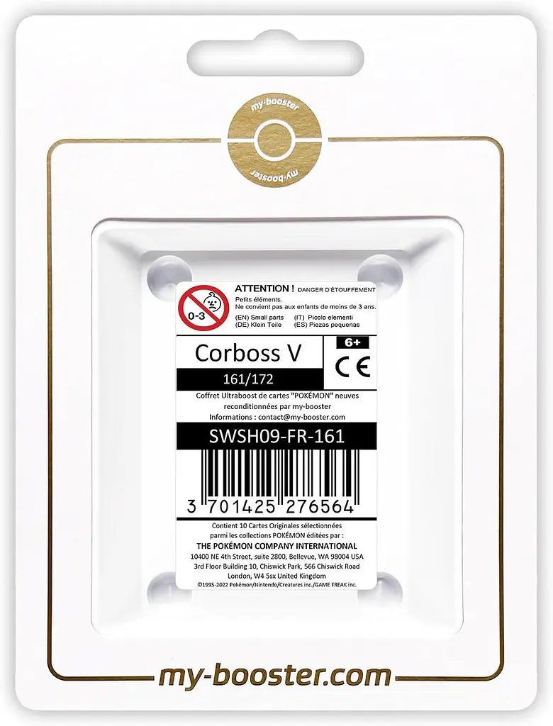 Набір колекційних карт Покемон Pokémon My booster Corboss V Full Art 161/172 Honchkrow V 10 французьких карт (SKU-193) - фото 2