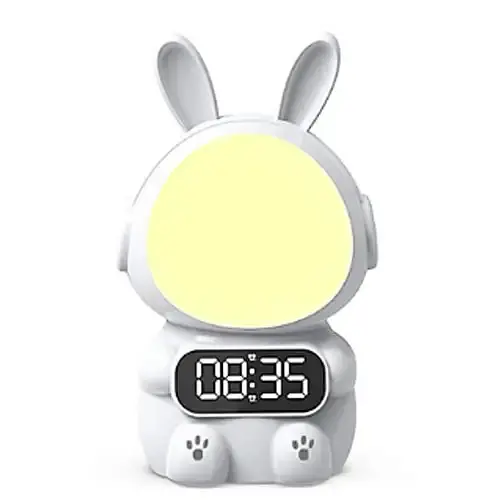 Дитячий годинник із будильником Кролик Rabbit clock with LIGHT WHITE - фото 4