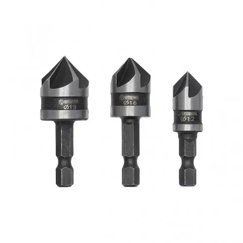 Набір зенкерів 12,16,19 мм 3 шт. Intertool SD-5005 - фото 2