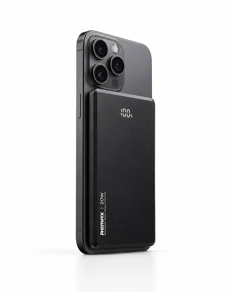 Повербанк Remax RPP-107 9 мм 5000 мАг 20 Вт USB-C MagSafe PD QC Чорний (1362 - фото 5