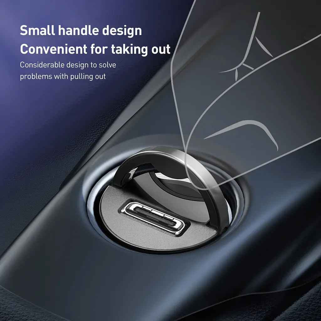 Адаптер автомобильный BASEUS Tiny Star Mini PPS Car Charge Type-C Port 30 W (VCHX-B04) бордовый - фото 8