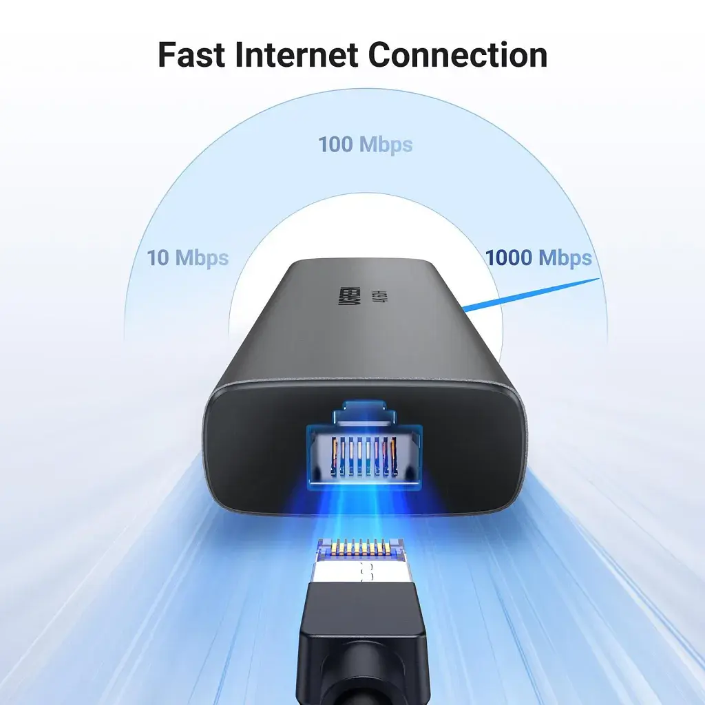 Концентратор Ugreen USB-C to HDMI + 2xUSB 3.2 + USB-C 3.2 + RJ45 + PD CM512 gray (45000) - фото 5