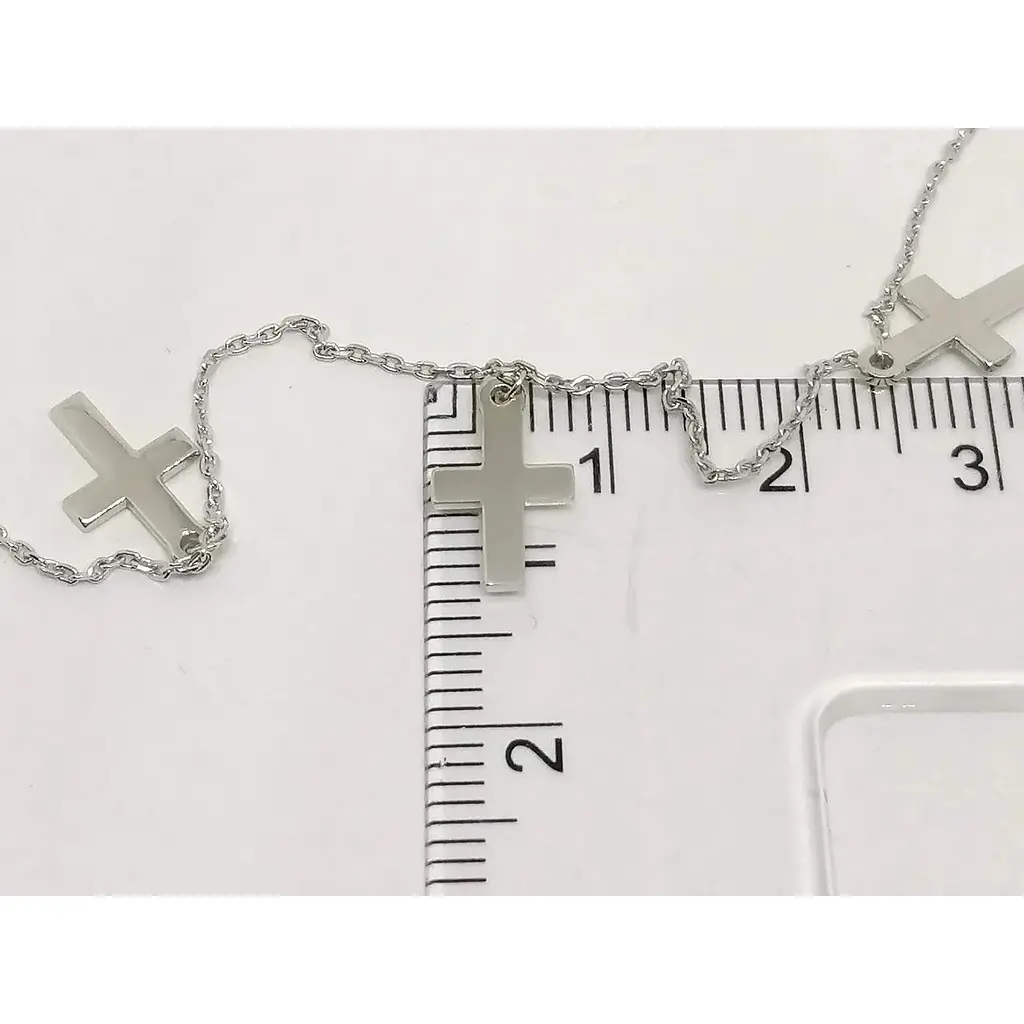 Срібне кольє Qvaliz Хрестики. 908-01207 38 - фото 4