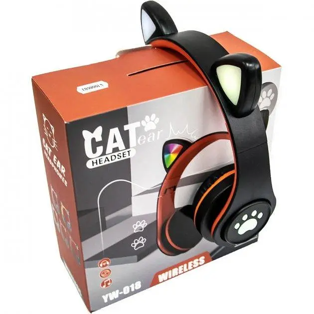Беспроводные детские наушники CAT EAR YW-018 с кошачьими ушками с подсветкой MP3 - фото 3