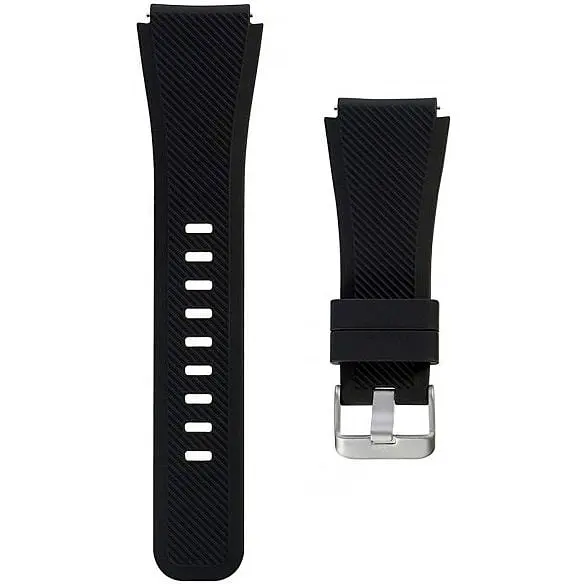 Силиконовый ремешок 2line крепление 22мм для Samsung Watch 3 45mm S3 - черный Watchbands (WB255987) - фото 1