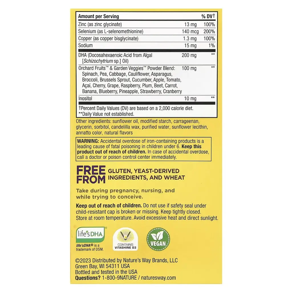 Вітамінно-мінеральний комплекс для вагітних Nature's Way Alive! Complete Premium Prenatal Multivitamin 60 капсул - фото 3