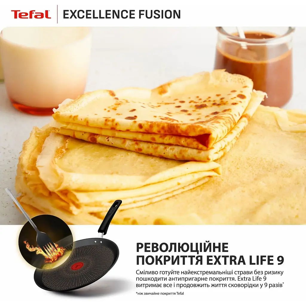 Сковорода для млинців Tefal Excellence Fusion 25 см чорна (G3383802) - фото 12