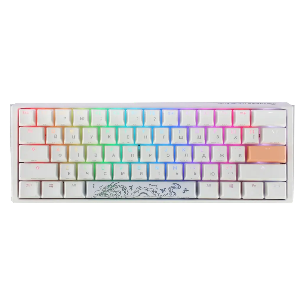 Клавіатура Ducky One 3 Mini Cherry MX Red UA RGB White (DKON2161ST-RUAPXPWWWSC1) - фото 3