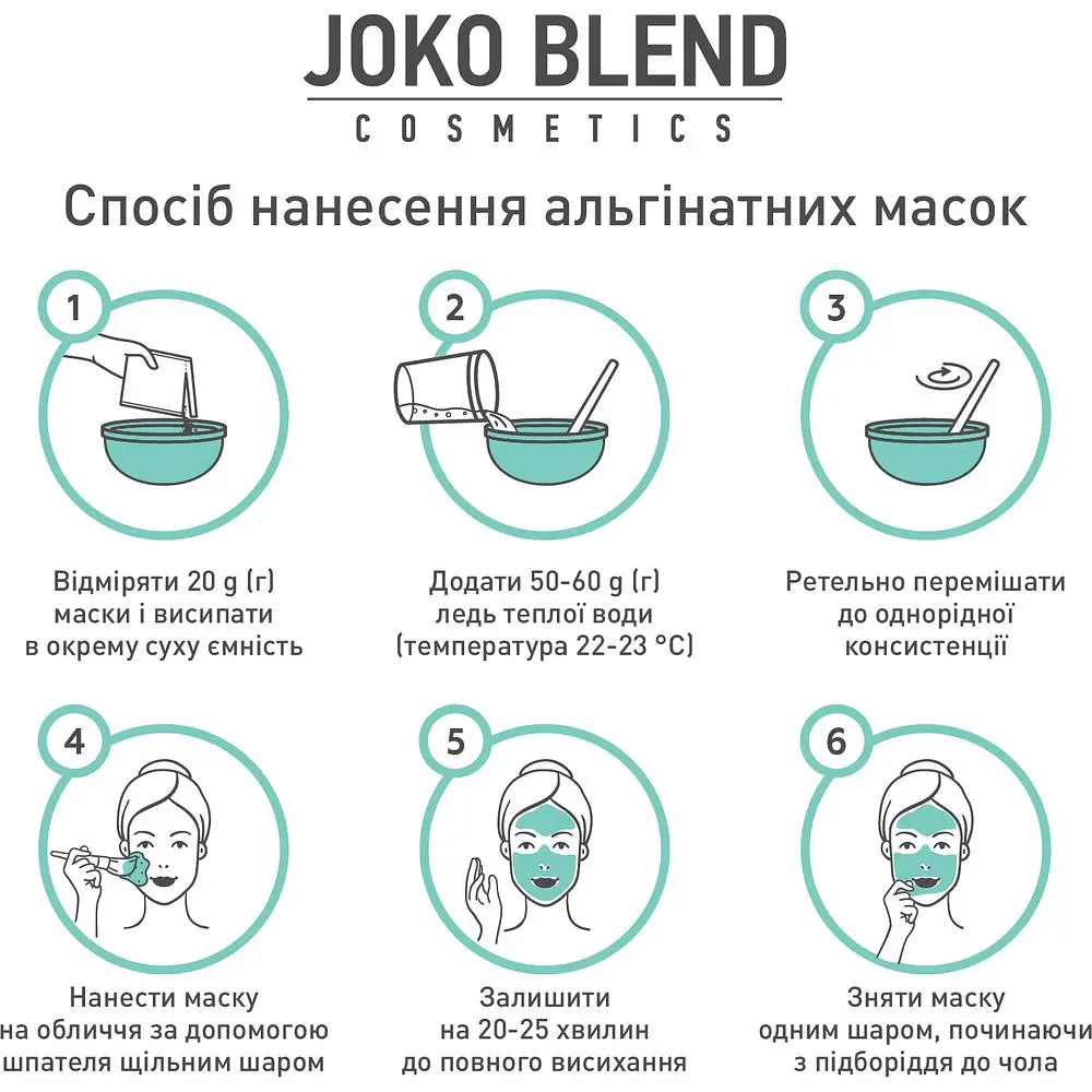 Альгінатна маска Joko Blend, очищаюча, з вугіллям, 600 г - фото 3