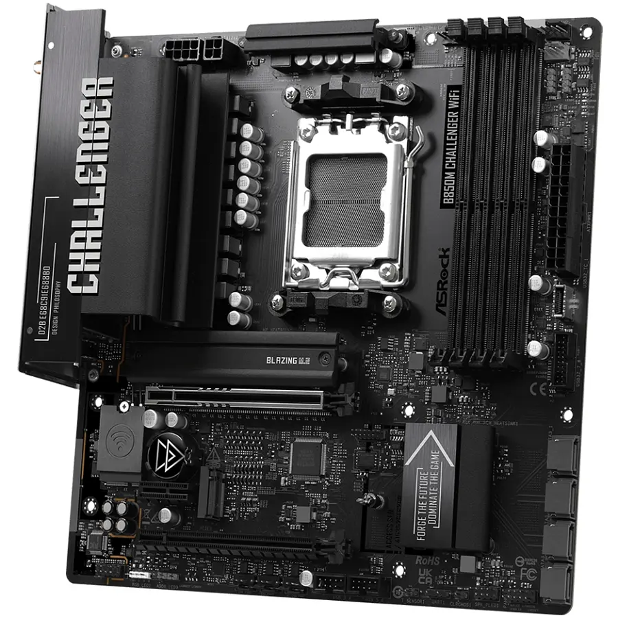 ASRock B850M CHALLENGER WIFI (AM5/B850, 4*DDR5, 2xPCIex16, HDMI/DP, 4xSATAІІІ,2xM.2, 2.5GLan, mATX) - фото 2