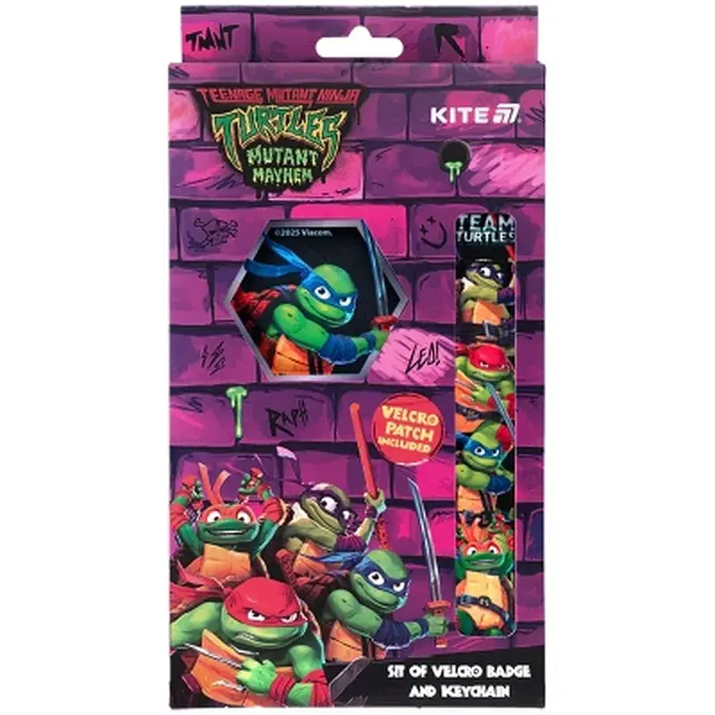 Бейдж Kite набір на липучці та підвіска TMNT Mutant Mayhem (NT25-3010)