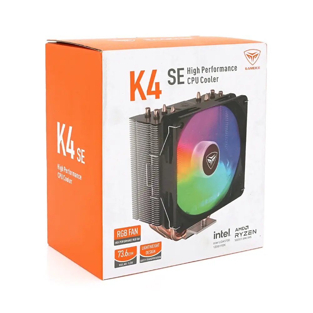 Система охолодження PcCooler K4 SE для Intel LGA115X/1200/1700 AMD AM4/AM5, 4-pin, RPM 1800±10%, BOX - фото 2