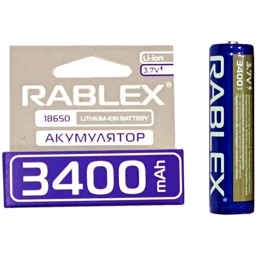 Литий-ионный аккумулятор с защитой Rablex 18650 3400 mAh (Li-ion) 3.7 V - фото 5