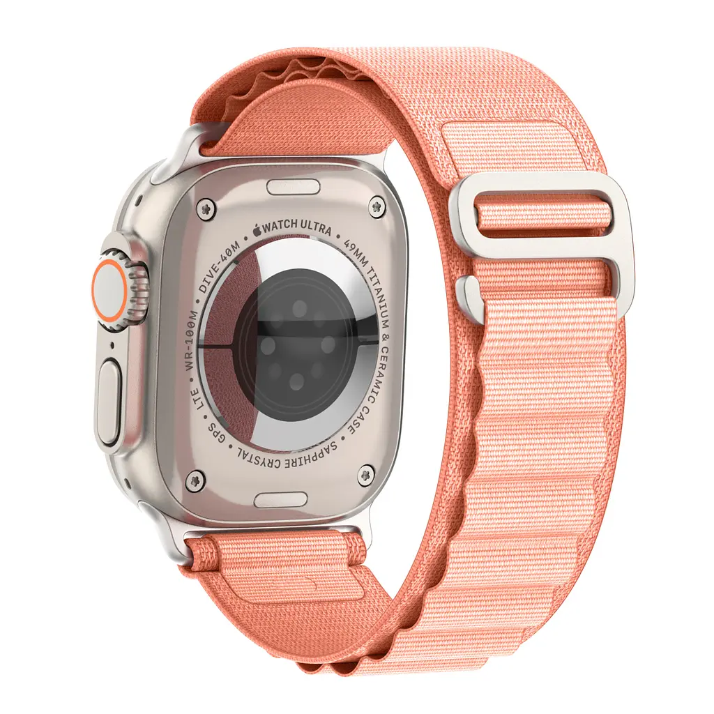 Ремінець для Apple Watch 49/46/45/44/42 (Series 1-3), рожевий, Alpine Loop Alpina Band, тканинний поліестеровий ремінець для смарт-годин, дихаючий, для активного відпочинку та спорту, ArmorStandart (ARM81051) - фото 5