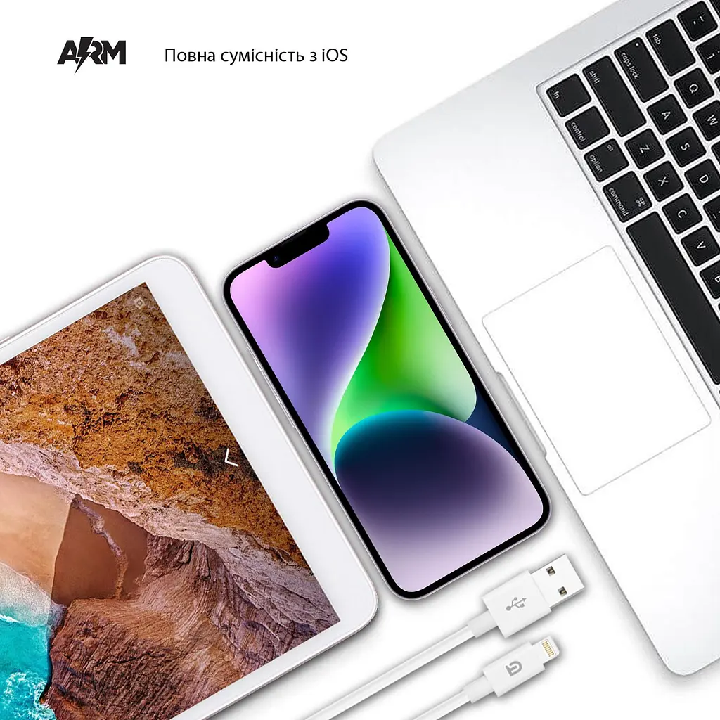 Кабель ArmorStandart AMD818L Lightning to USB Cable 1.2m white (ARM64302) - фото 2