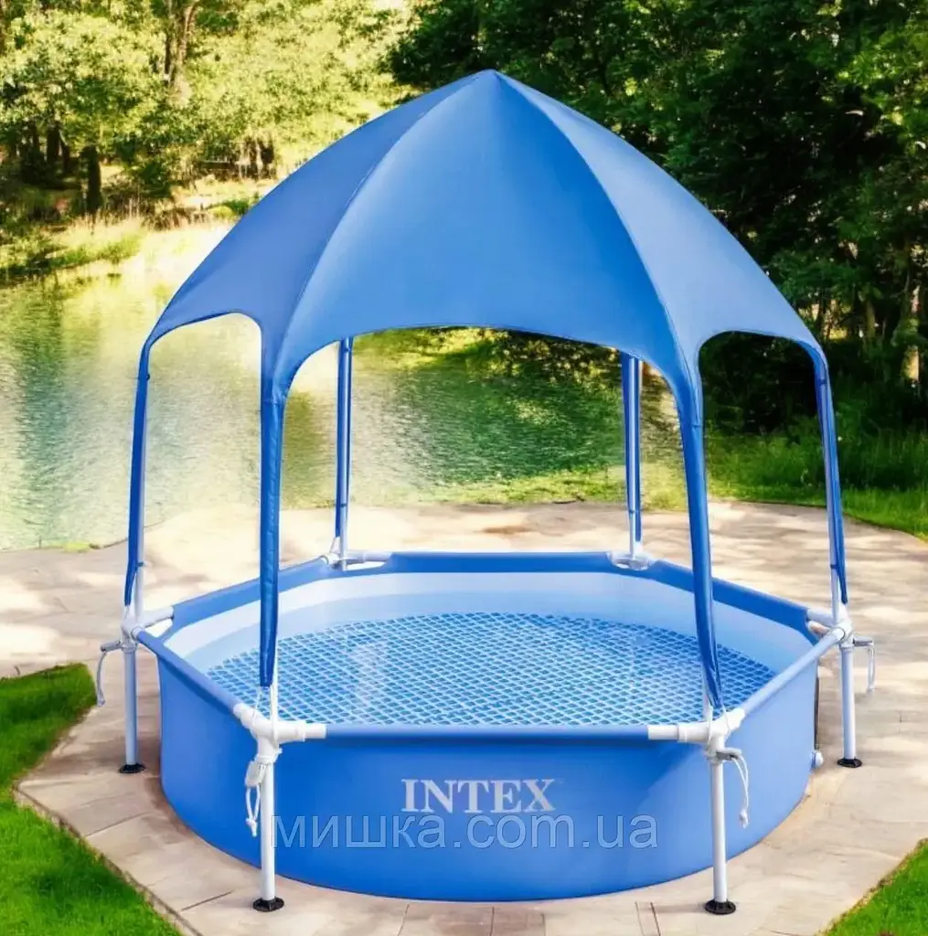 Басейн Каркасний навіс від Сонця для Дачі Intex 183 х 38 см Metal Frame Pool - фото 6