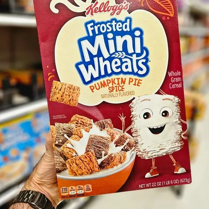 Пластівці Kellogg's Frosted Mini Wheats Pumpkin Pie Spice Cold Breakfast Cereal 623.7g - фото 8