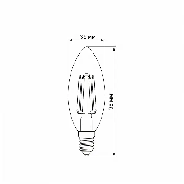 LED лампа VIDEX Filament C37F 6W E14 3000K - фото 3