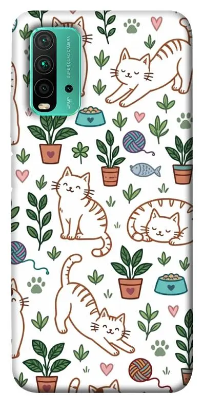 TPU чохол Demsky Cats pattern для Xiaomi Redmi Note 9 4G / Redmi 9 Power / Redmi 9T