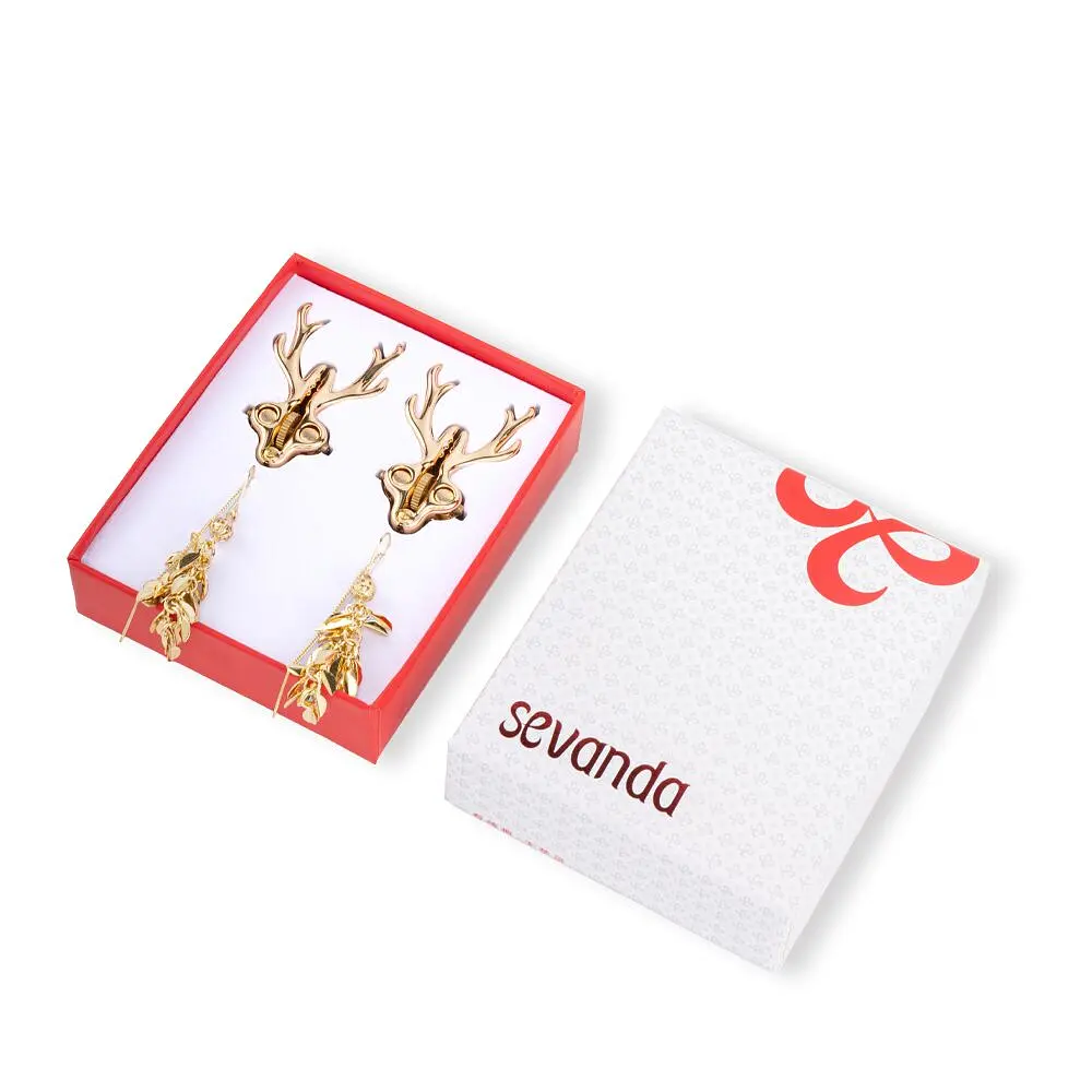 Затискачі для сосків LOCKINK SEVANDA Stag Adjustable Nipple Clamps, золотисті, зі знімними підвісками - фото 7