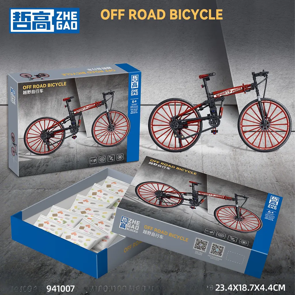 Конструктор велосипед  ZHEGAO OFF-ROAD BICYCLE спортивный офф- роад  258 деталей - фото 8