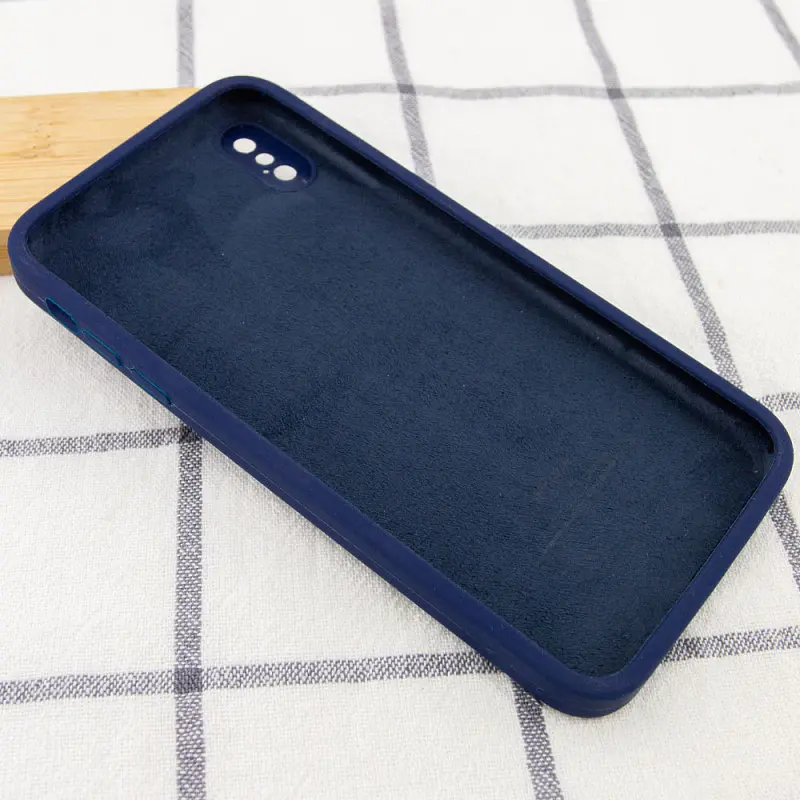 Чехол Silicone Case Square Full Camera Protective AA для Apple iPhone XS Max 6.5 Темно-синий/Midnight blue - фото 3