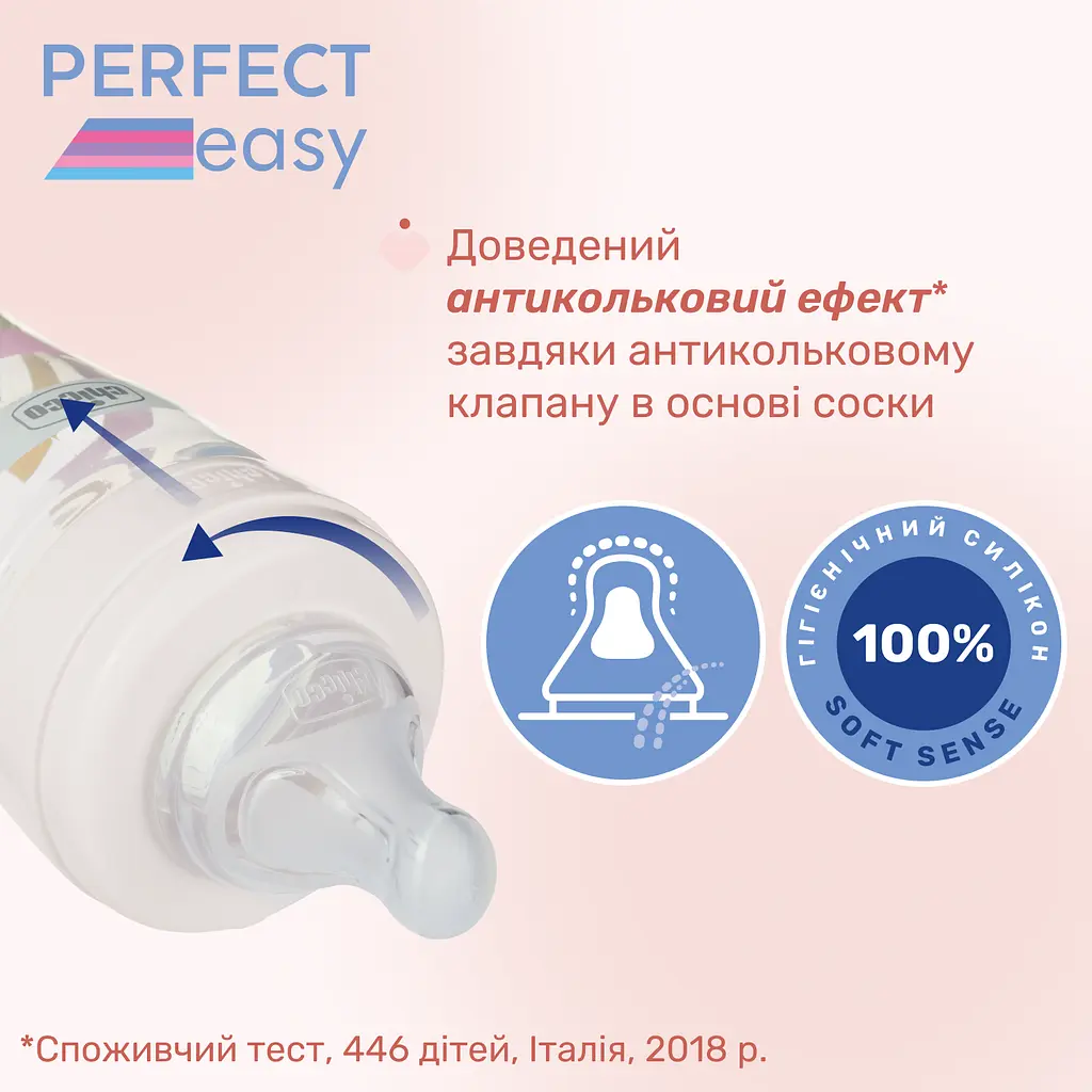 Бутылочка для кормления Chicco Perfect Easy стеклянная с силиконовой соской 0+, 240 мл оранжевая (20252.10) - фото 3