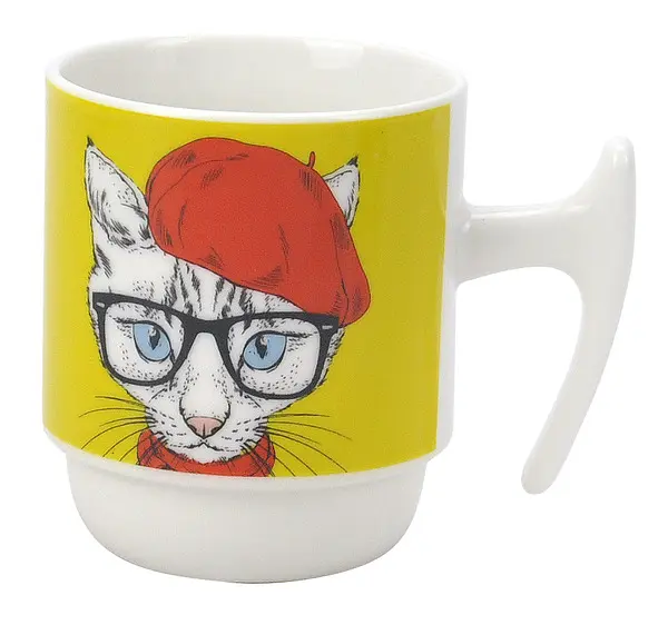 Набір чашок на металевій підставці Limited Edition Cat & Hats, 5 предметів (6518450) - фото 6