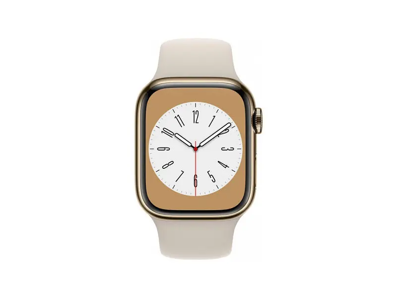 Смарт-годинник Apple Watch Series 8 GPS + Cellular 45mm Gold S. Steel Case w. Starlight S. Band (MNKM3) - фото 2