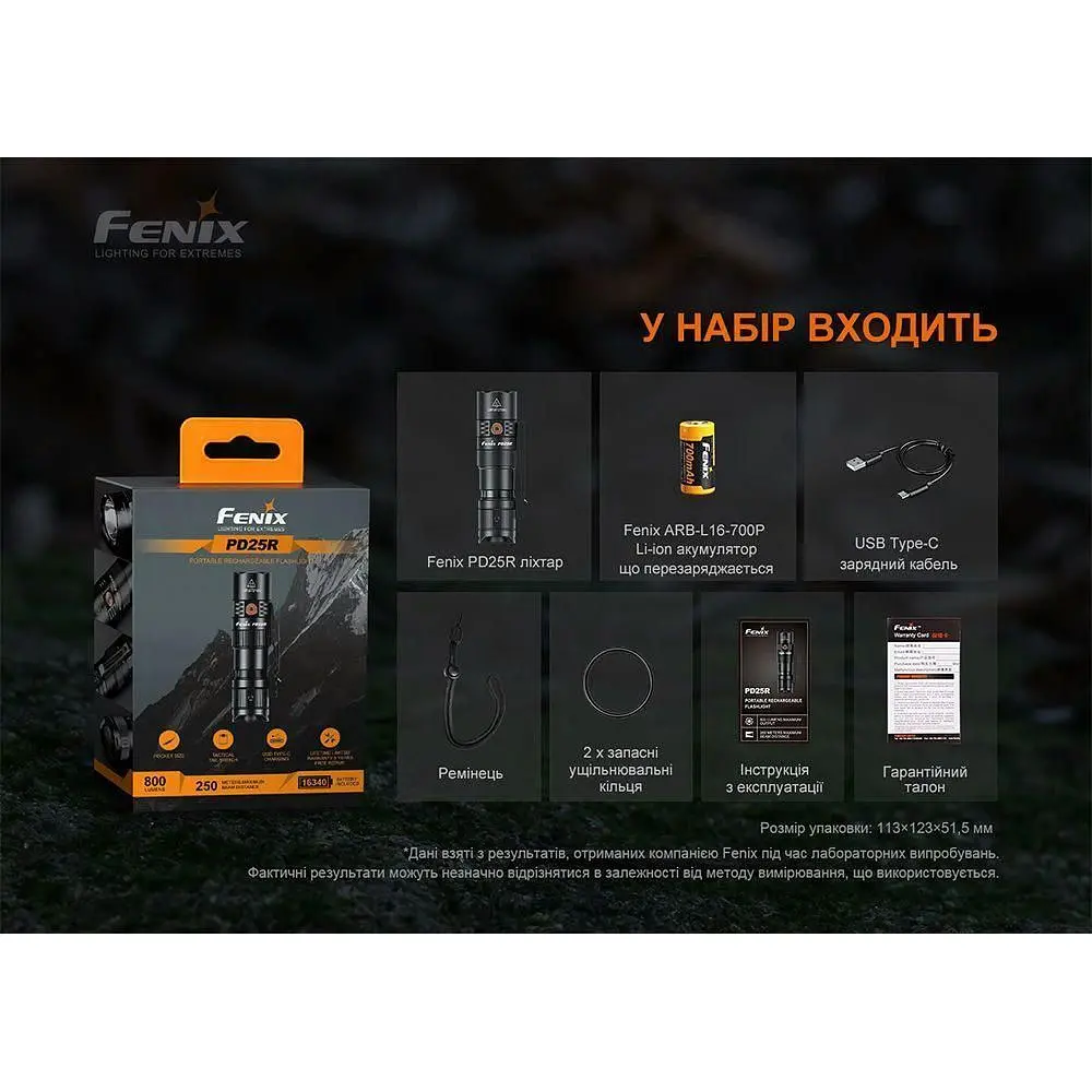 Ліхтарик Fenix PD25R (PD25RSTBK) [140096] - фото 9