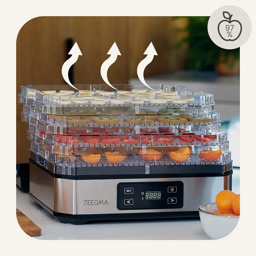 Сушилка для овощей фруктов и грибов дегидрататор Zeegma Dry Chef Silver - фото 9