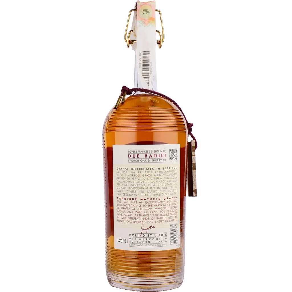 Граппа Poli Grappa Due Barili, 40%, 0,7 л - фото 2