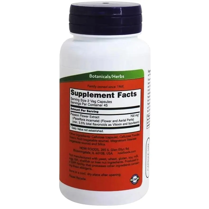 Страстоквітник Now Foods Passion Flower екстракт квітів 350 мг 90 капсул - фото 2