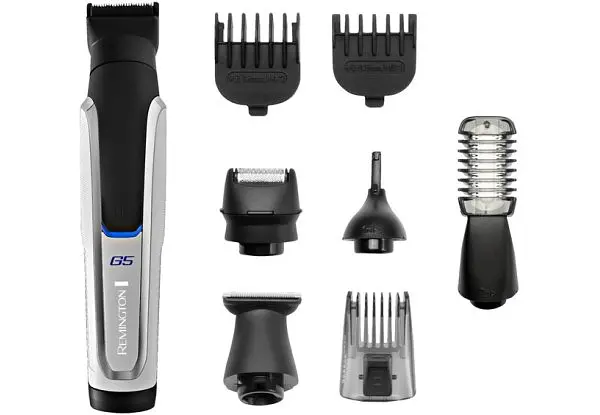Набір для стрижки Remington G5 Graphite series для бороди, вусів, голови і тіла, акум., роторний мотор, насадок-9, кейс, сріблястий - фото 2