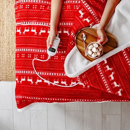 Одеяло электрическое электроодеяло новогоднее Camry CR 7441 двуспальное 120 Вт - фото 8