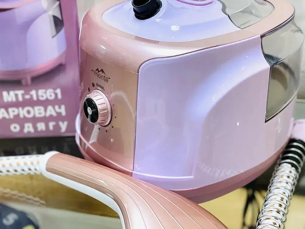 Горизонтальный отпариватель Monte MT-1561 паровой утюг для глажки 1950 Вт Розовый - фото 3