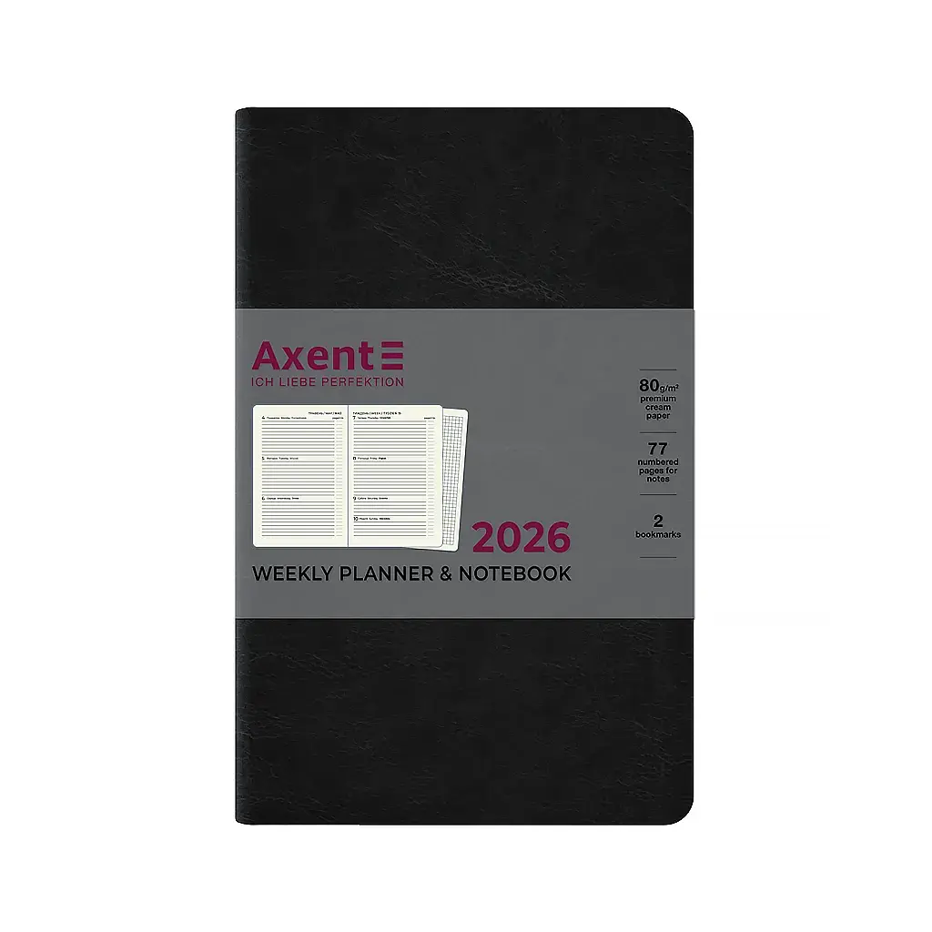 Тижневик Axent датований 2026 Partner City Soft 125х195, чорний (8521-26-01-A) - фото 2