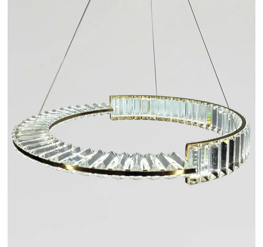Кільцева підвісна LED-люстра Artlight 561/600 з прозорим скляним декором, латунь, 75 Вт, від 13-20 м² - фото 5