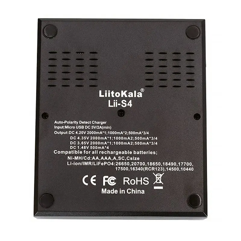 Зарядний пристрій LiitoKala Lii-S4, 4x(Lion/LiFePO4/NiMH/NiCd), Auto Polarity, Display - фото 7