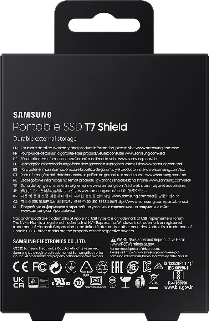 Накопичувач зовнішній SSD 2TB Samsung T7 Shield Black (MU-PE2T0S/WW) - фото 9