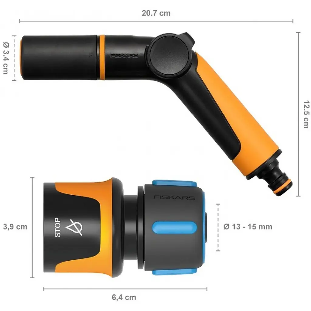 Пістолет-розпилювач Fiskars регульований та конектор для шланга (1065493) - фото 2